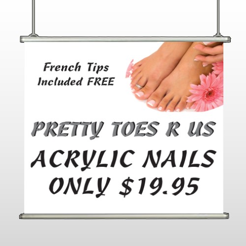 Floral Pedicure 293 Hanging Banner