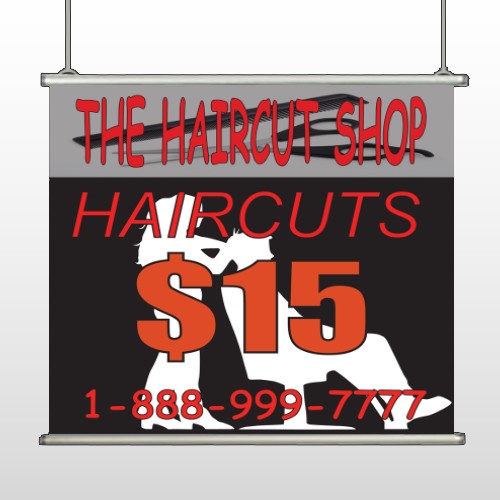 Haircut Scissor 644 Hanging Banner