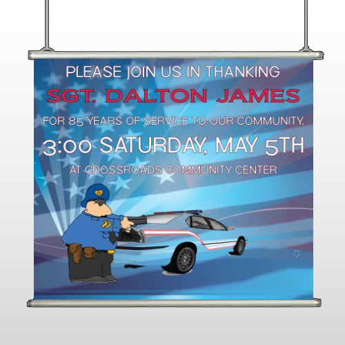 Police Thanks 429 Hanging Banner