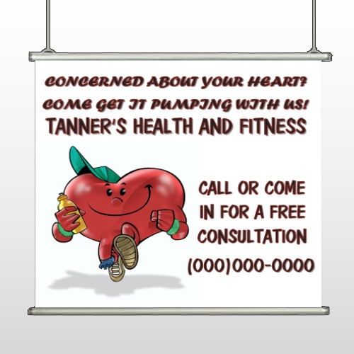 Running Heart 401 Hanging Banner