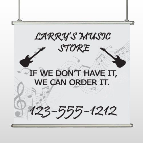 Silhouette Guitar 371 Hanging Banner