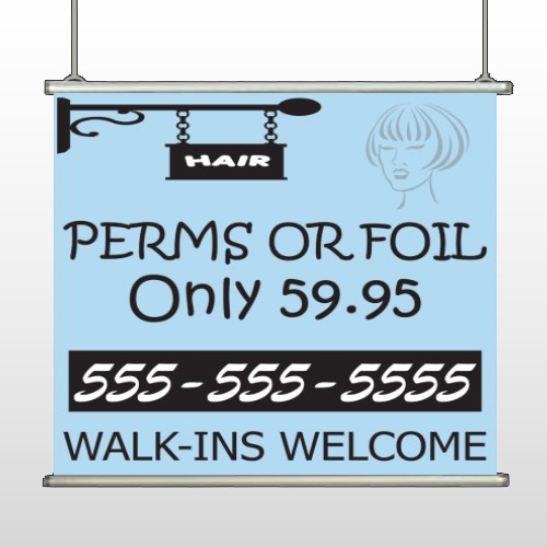 Woman Hair Sign 289 Hanging Banner