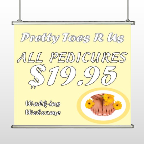 Yellow Pedicure 294 Hanging Banner