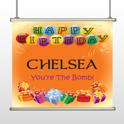Birthday Balloons 185 Hanging Banner