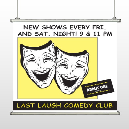 Comedy Mask 516 Hanging Banner