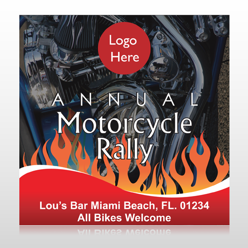 Motorcycle Flame 107 Site Sign