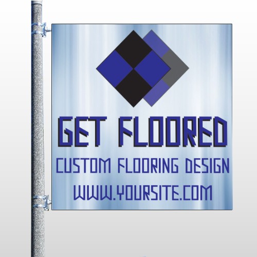 Blue Checker 249 Pole Banner 