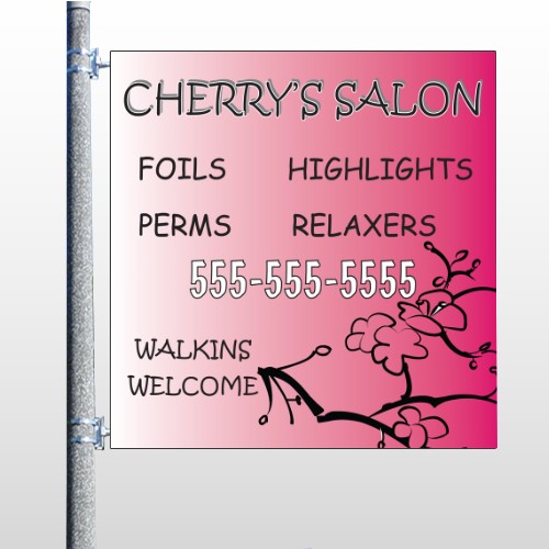 Cherry Salon 288 Pole Banner