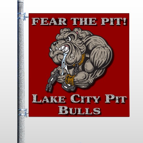 Fear Dog Mascot 51 Pole Banner
