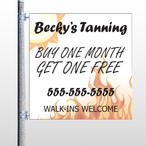 Flaming Sun Tan 298 Pole Banner