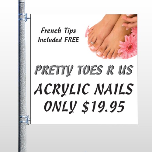 Floral Pedicure 293 Pole Banner