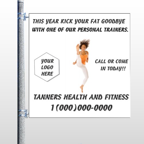 High Kick Woman 408 Pole Banner