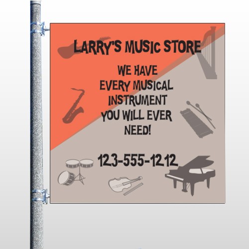 Larry Music Store 372 Pole Banner