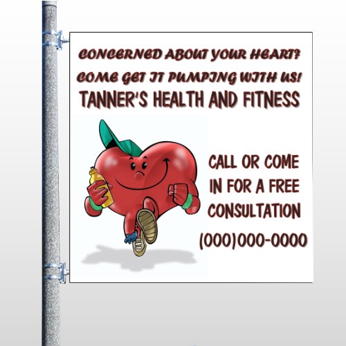 Running Heart 401 Pole Banner