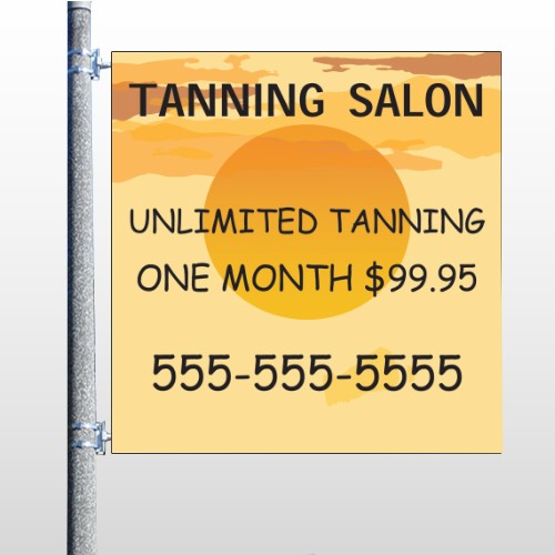 Tanning Sun 296 Pole Banner