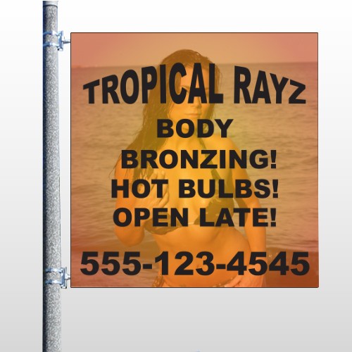 Tropical Rayz Tan 490 Pole Banner