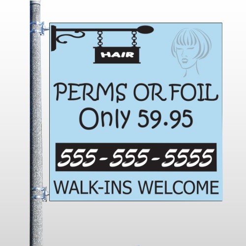 Woman Hair Sign 289 Pole Banner