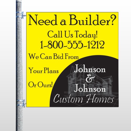 Yellow House Plan 216 Pole Banner