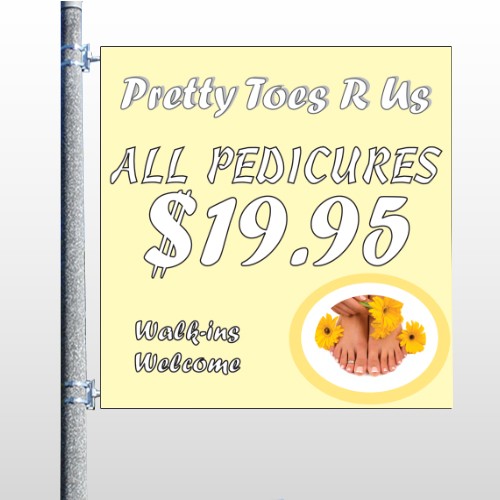 Yellow Pedicure 294 Pole Banner