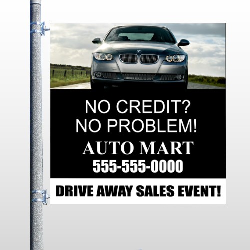 Auto Mart 114 Pole Banner