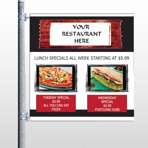 Restaurant Specials 370 Pole Banner