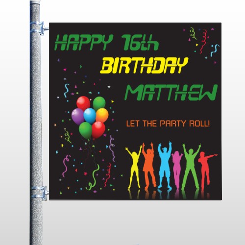 Silhouette Party 187 Pole Banner