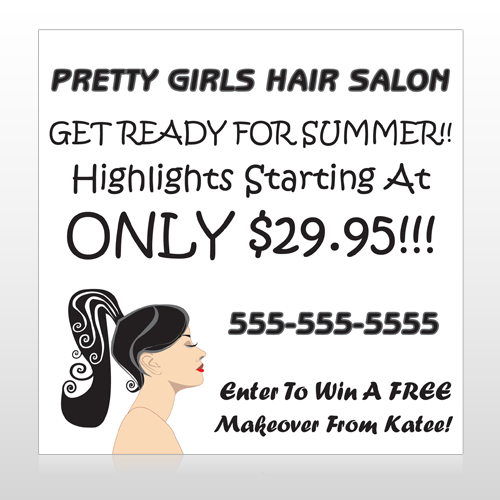 Pretty Girl Hair 290 Custom Sign