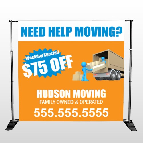 Blue Moving 294 Pocket Banner Stand 