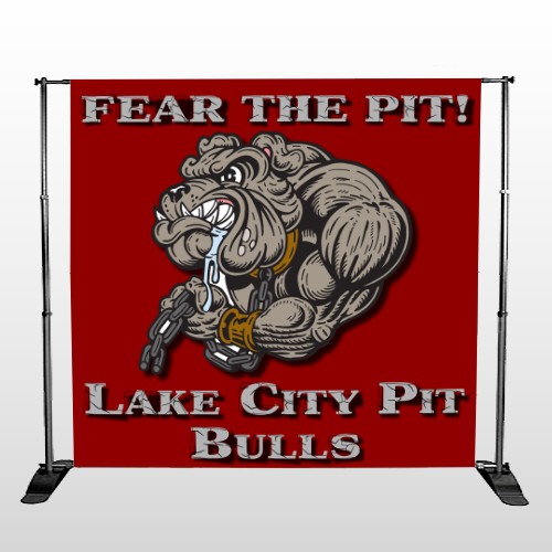 Fear Dog Mascot 51 Pocket Banner Stand