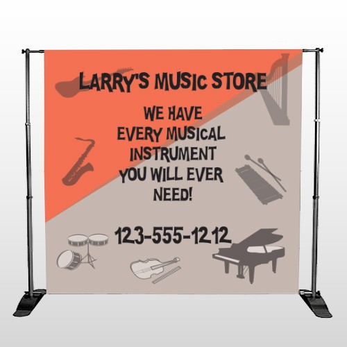 Larry Music Store 372 Pocket Banner Stand
