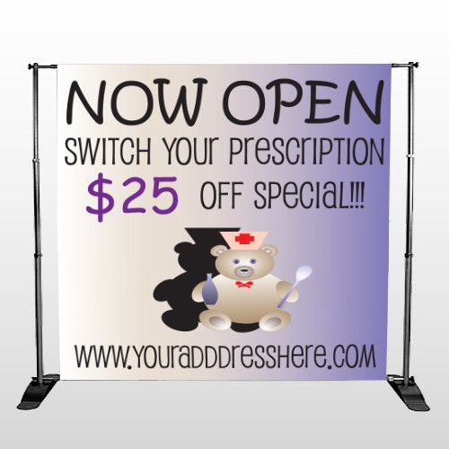 Nurse Bear 504 Pocket Banner Stand