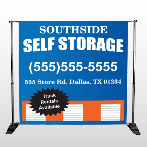 Storage Building 120 Pocket Banner Stand