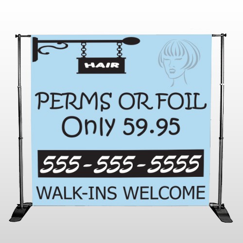 Woman Hair Sign 289 Pocket Banner Stand