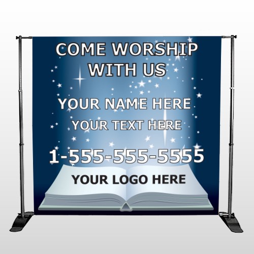 Worship With Us 02 Pocket Banner Stand