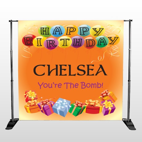 Birthday Balloons 185 Pocket Banner Stand