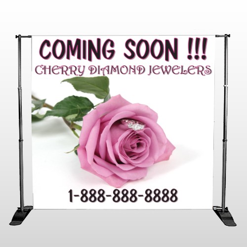 Pink Rose Hidden Ring 399 Pocket Banner Stand