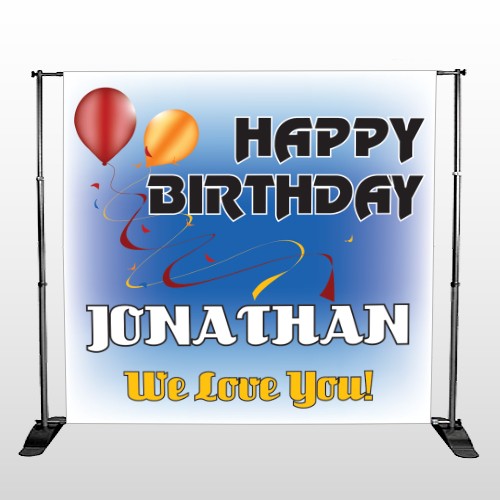 Red Orange Birthday 186 Pocket Banner Stand