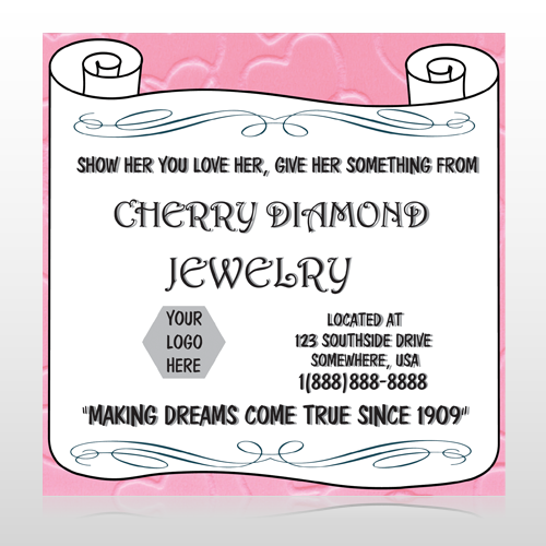 Scroll Pink Heart 397 Custom Sign