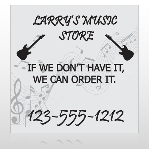 Silhouette Guitar 371 Site Sign