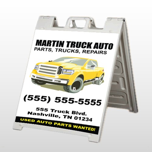 Black & Yellow Truck 117 A Frame Sign