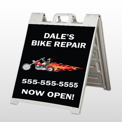 Harley Flames 108 A Frame Sign
