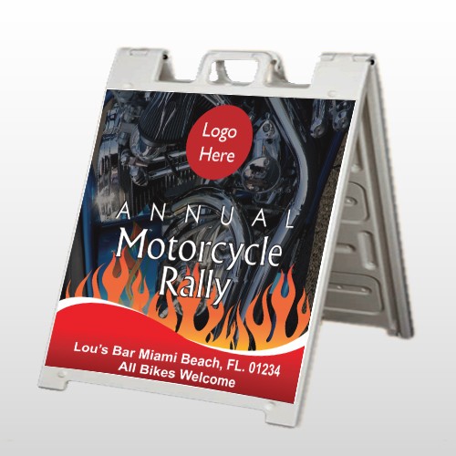 Motorcycle Flame 107 A Frame Sign