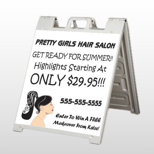 Pretty Girl Hair 290 A Frame Sign