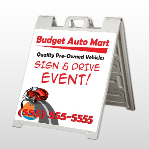 Budget Auto Mart 116 A Frame Sign