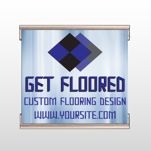 Blue Checker 249 Track Banner