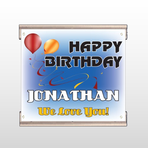 Red Orange Birthday 186 Track Banner