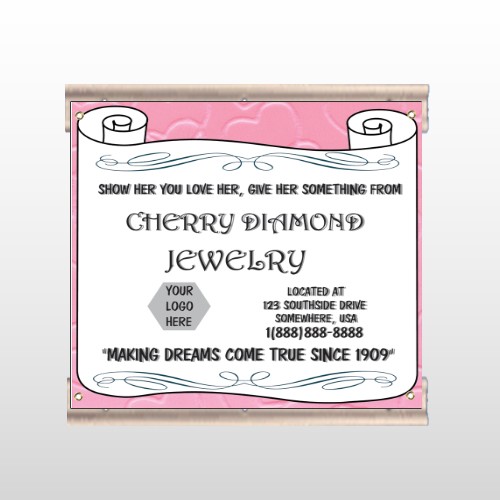 Scroll Pink Heart 397 Track Sign