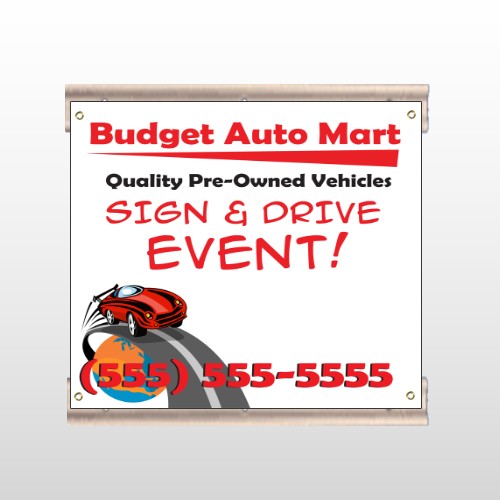 Budget Auto Mart 116 Track Sign