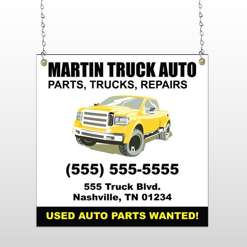 Black & Yellow Truck 117 Window Sign