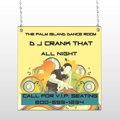 DJ Crank Night 369 Window Sign